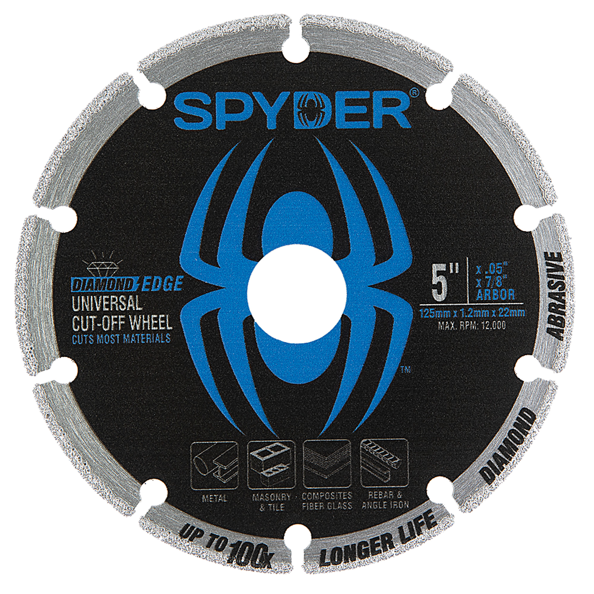 SPYDER 5-In Diamond Edge Cut-Off Wheel Model# 14005